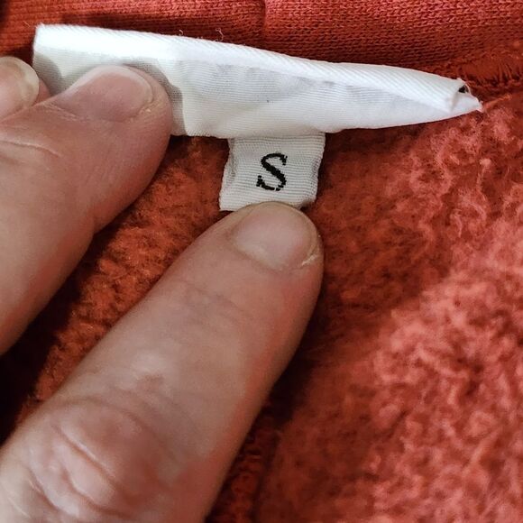 Bryn Walker Didion Fleece Coat Duster Cardigan S Orange Fleece Heavy - Picture 5 of 6